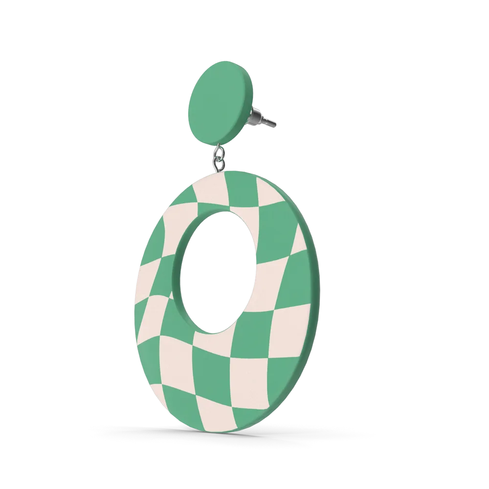 Oval statement earrings — illustrative photo